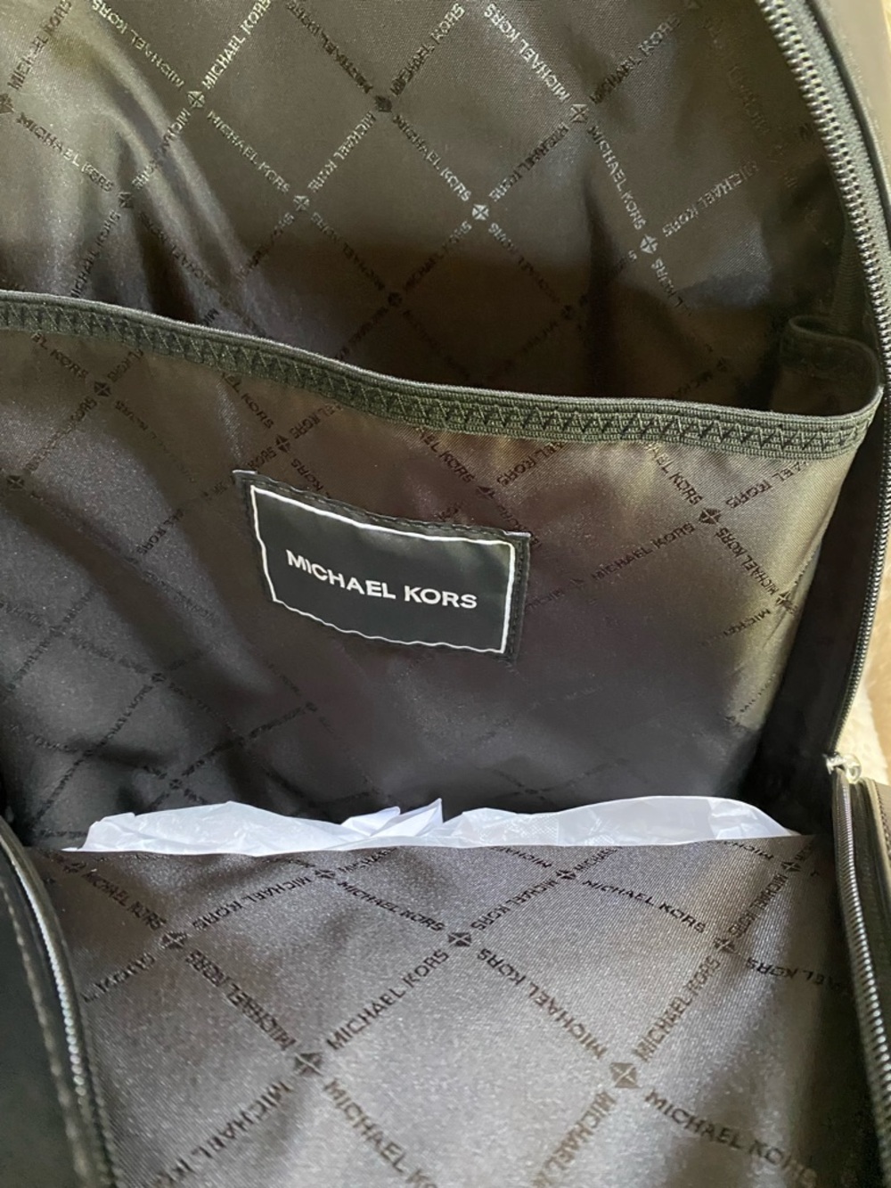 Michael Kors Everett Charcoal Monogram  Travel Backpack with MK Silver accentNWT - Picture 3 of 5